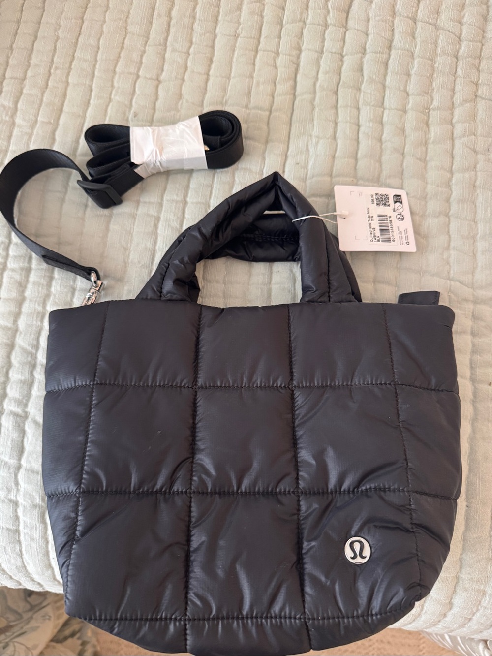 lululemon athletica Black Quilted Puffer Tote